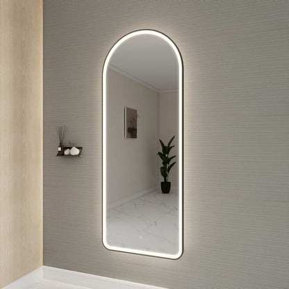 72 Inch Arch LED Front and Backlit Wall Mirror in Black