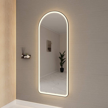 72 Inch Arch LED Front and Backlit Wall Mirror in Black