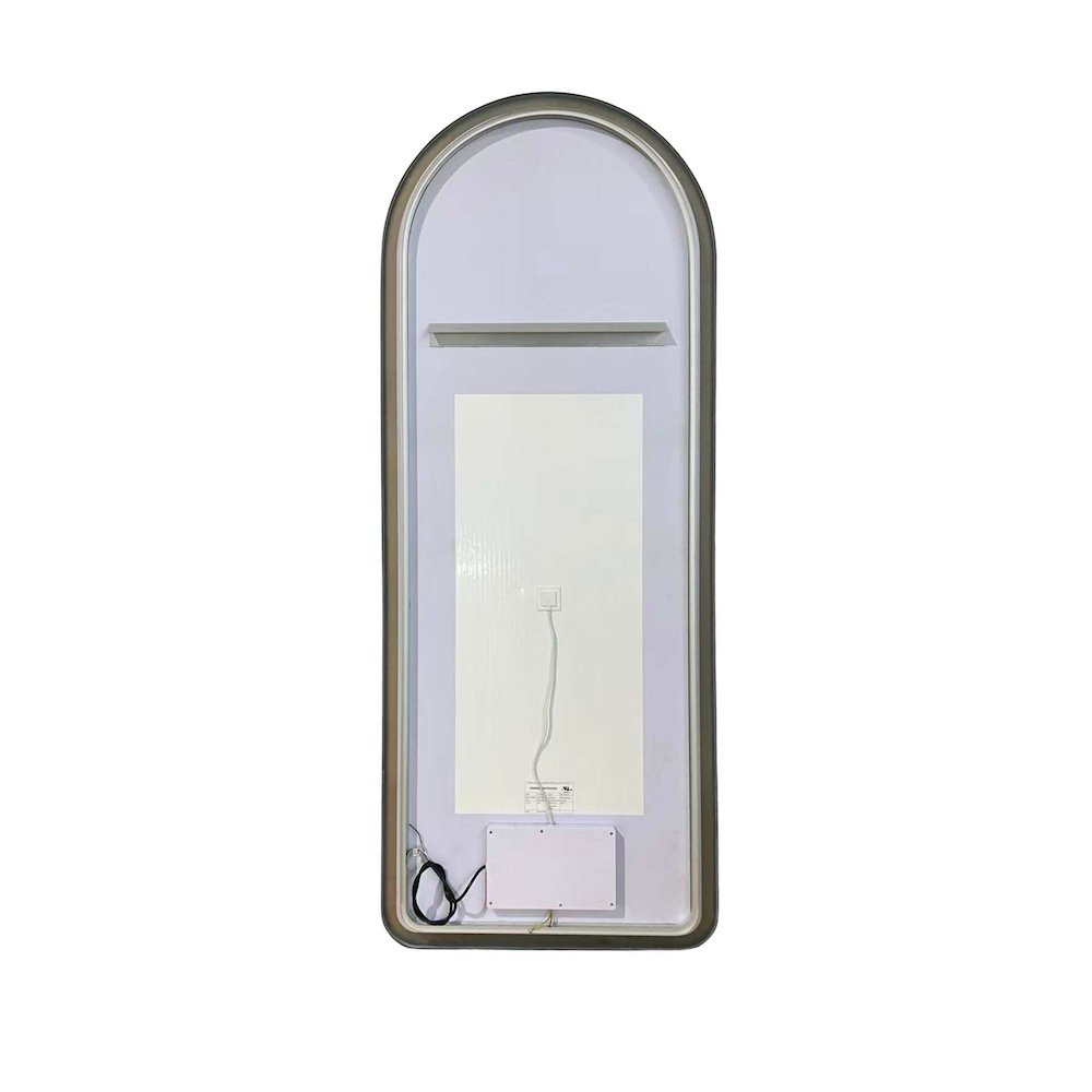 72 Inch Arch LED Front and Backlit Wall Mirror in Black
