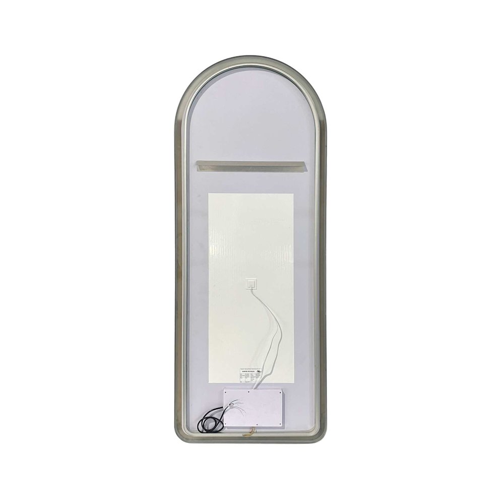 72 Inch Arch LED Front and Backlit Wall Mirror in Silver