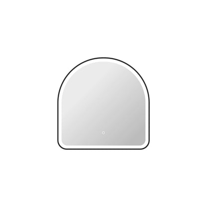 30 Inch Arch LED Front and Backlit Wall Mirror in Black