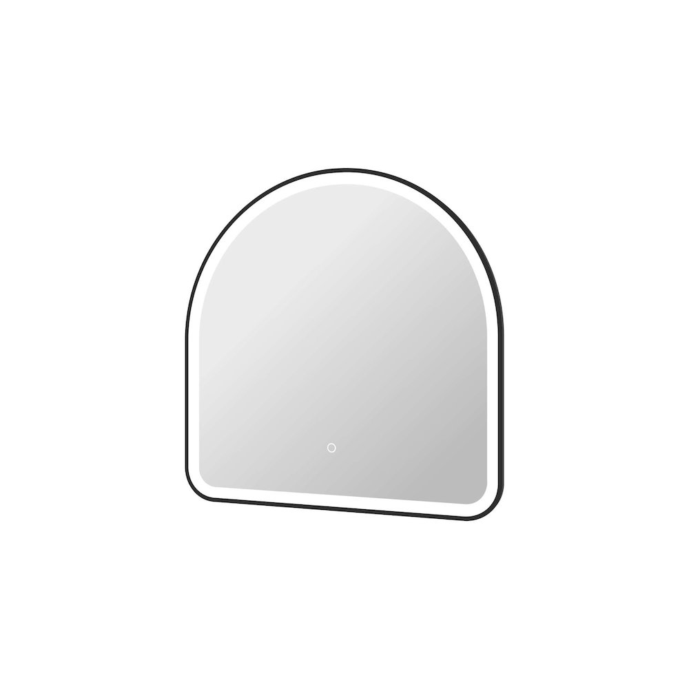 30 Inch Arch LED Front and Backlit Wall Mirror in Black
