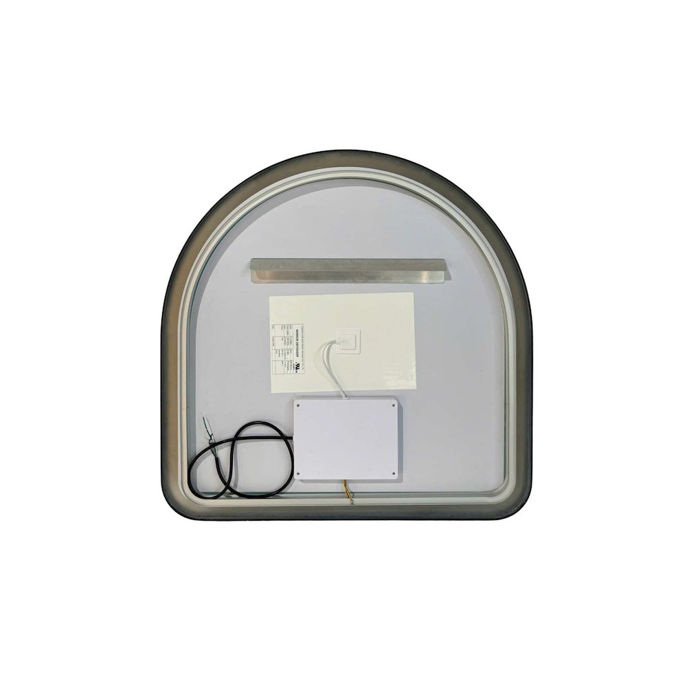 30 Inch Arch LED Front and Backlit Wall Mirror in Black