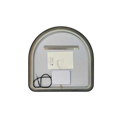 30 Inch Arch LED Front and Backlit Wall Mirror in Black