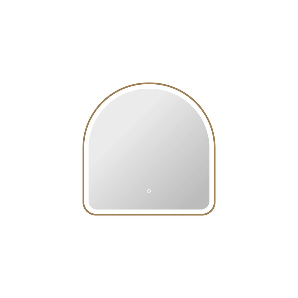 30 Inch Arch LED Front and Backlit Wall Mirror in Satin Gold