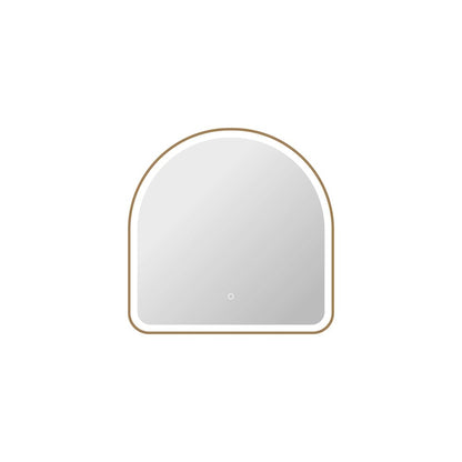 30 Inch Arch LED Front and Backlit Wall Mirror in Satin Gold