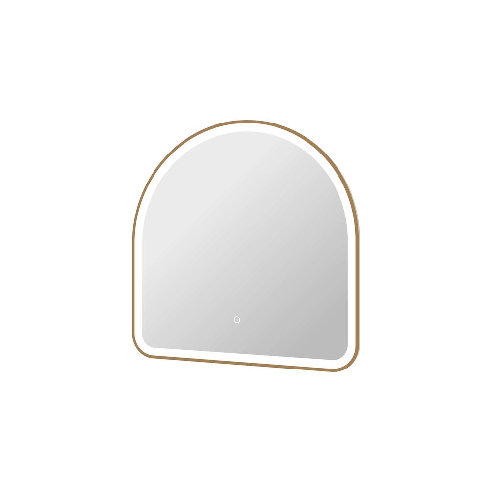 30 Inch Arch LED Front and Backlit Wall Mirror in Satin Gold
