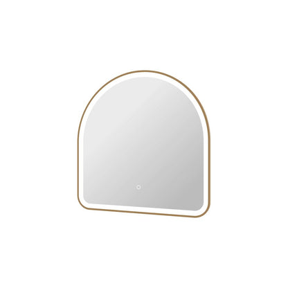 30 Inch Arch LED Front and Backlit Wall Mirror in Satin Gold