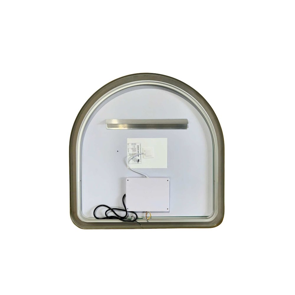 30 Inch Arch LED Front and Backlit Wall Mirror in Satin Gold