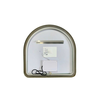 30 Inch Arch LED Front and Backlit Wall Mirror in Satin Gold