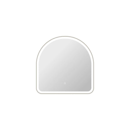 30 Inch Arch LED Front and Backlit Wall Mirror in Silver