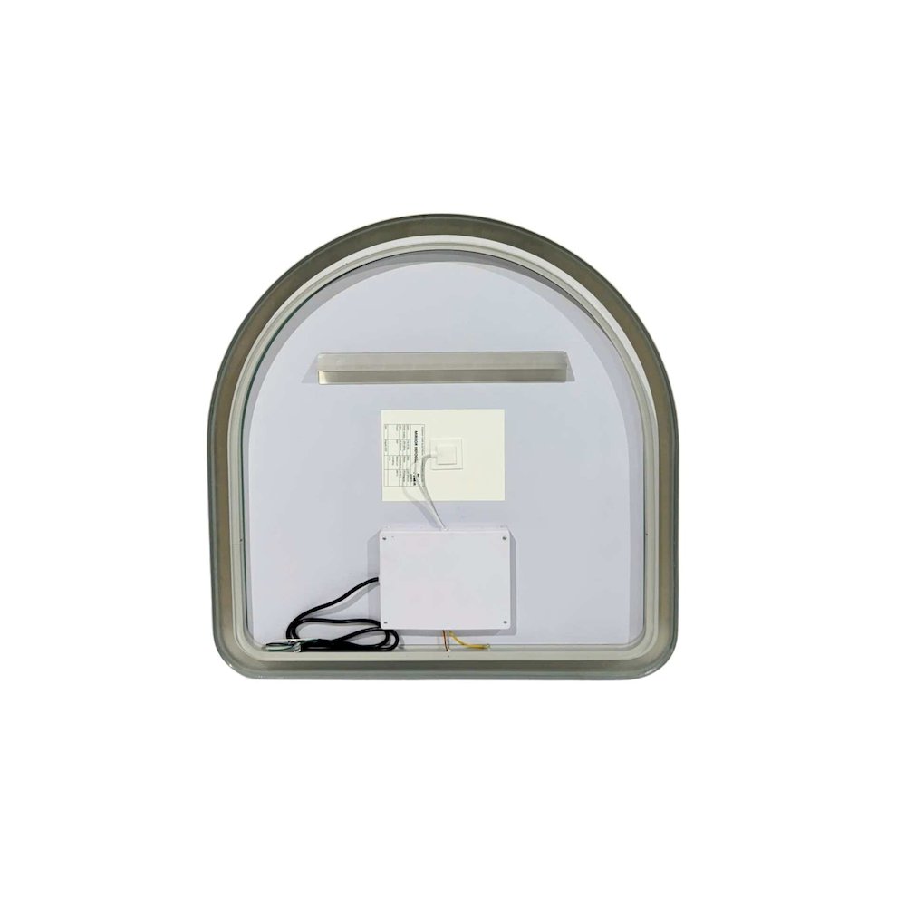 30 Inch Arch LED Front and Backlit Wall Mirror in Silver