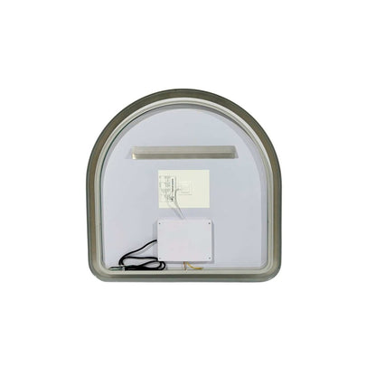 30 Inch Arch LED Front and Backlit Wall Mirror in Silver