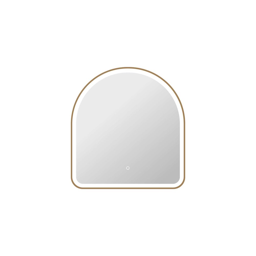 32 Inch Arch LED Front and Backlit Wall Mirror in Satin Gold