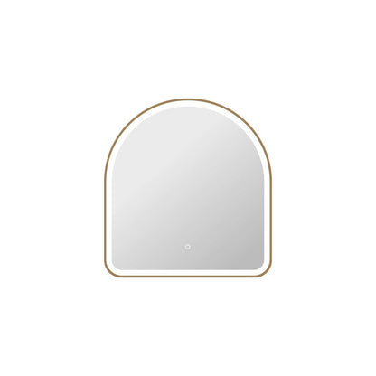 32 Inch Arch LED Front and Backlit Wall Mirror in Satin Gold