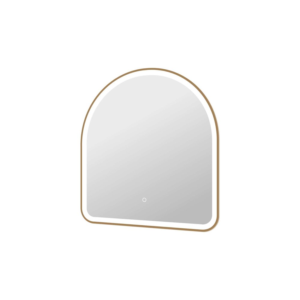 32 Inch Arch LED Front and Backlit Wall Mirror in Satin Gold