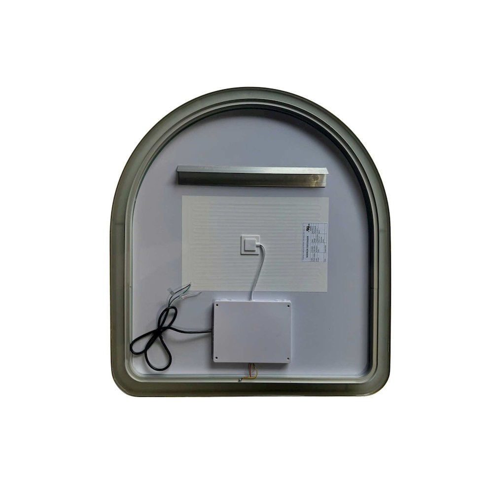 32 Inch Arch LED Front and Backlit Wall Mirror in Satin Gold