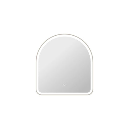 32 Inch Arch LED Front and Backlit Wall Mirror in Silver
