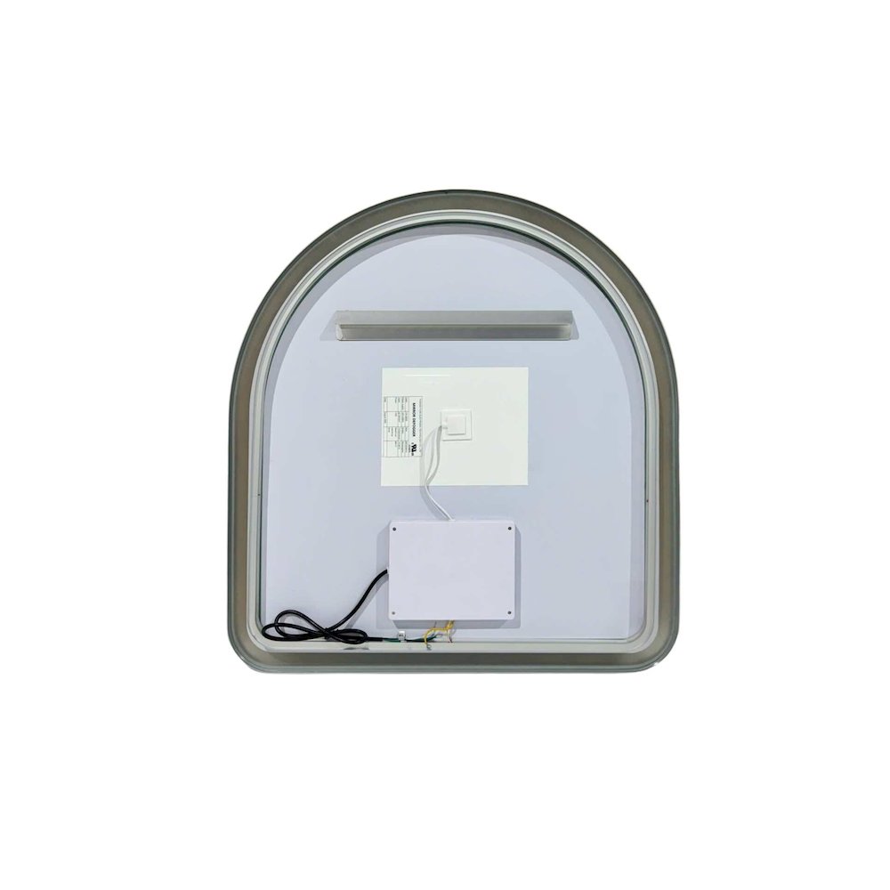 32 Inch Arch LED Front and Backlit Wall Mirror in Silver