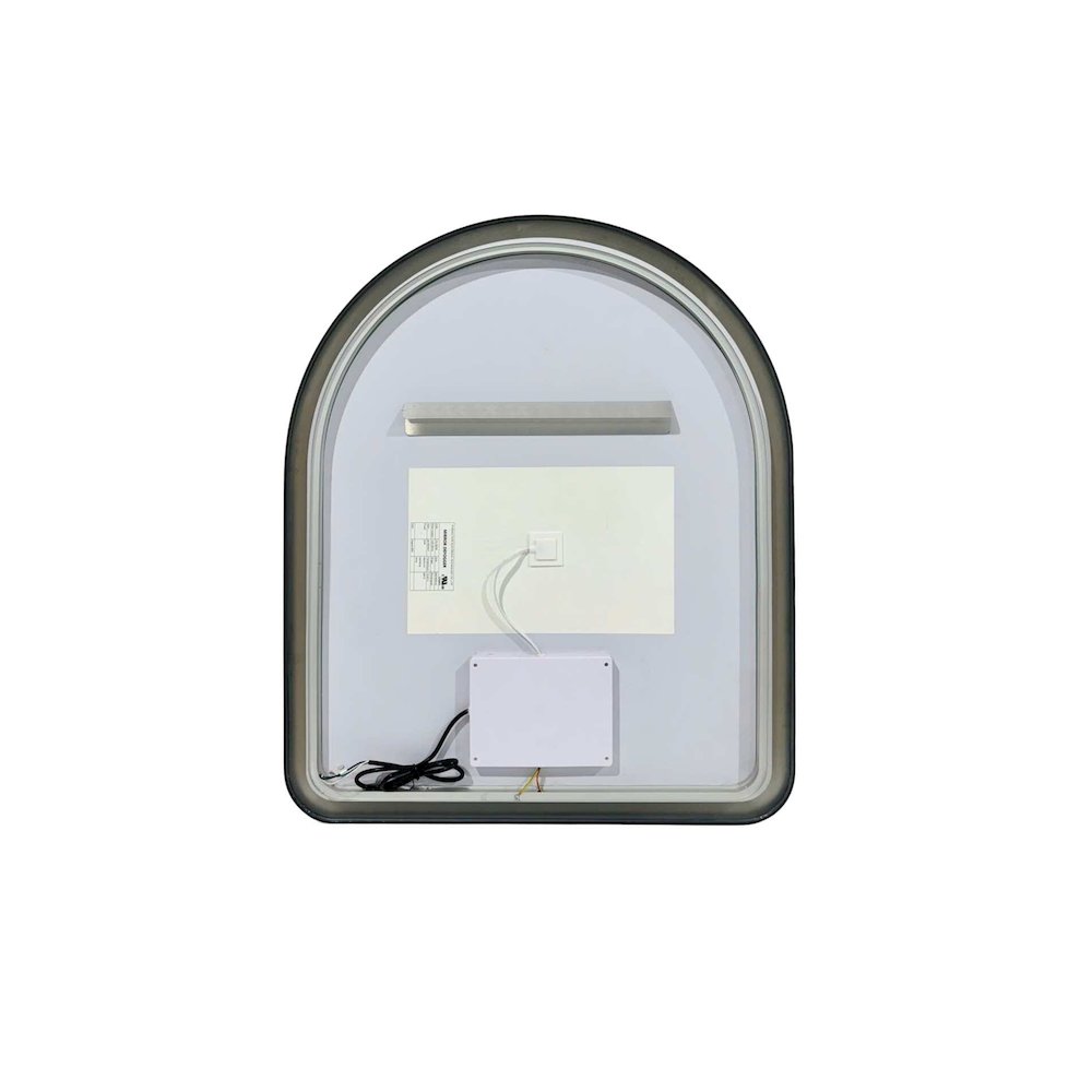 36 Inch Arch LED Front and Backlit Wall Mirror in Black