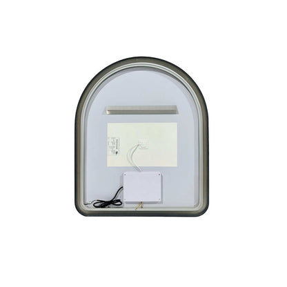 36 Inch Arch LED Front and Backlit Wall Mirror in Black