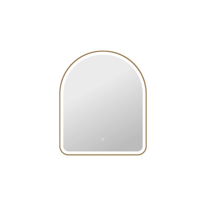 36 Inch Arch LED Front and Backlit Wall Mirror in Satin Gold
