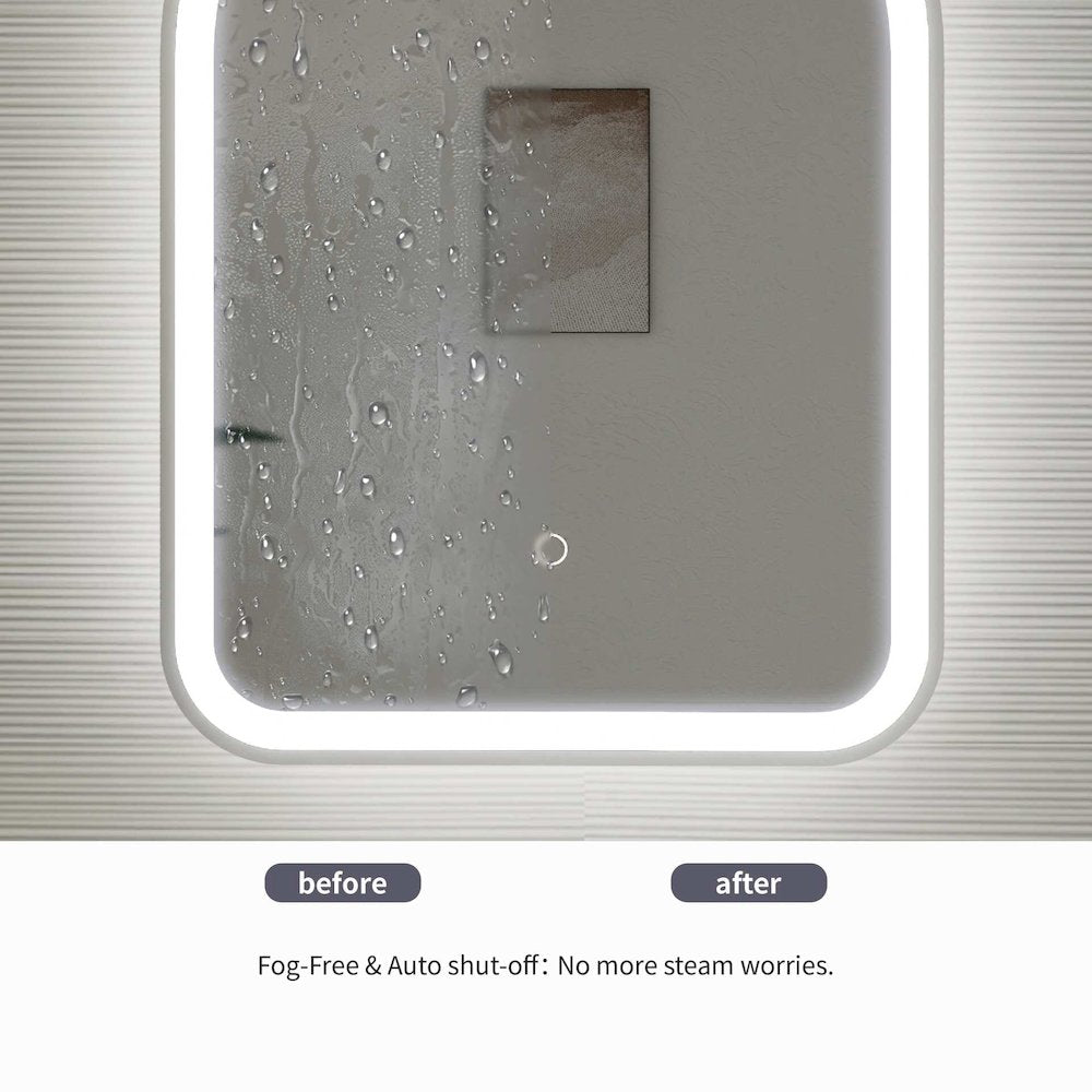 36 Inch Arch LED Front and Backlit Wall Mirror in Silver