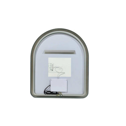36 Inch Arch LED Front and Backlit Wall Mirror in Silver