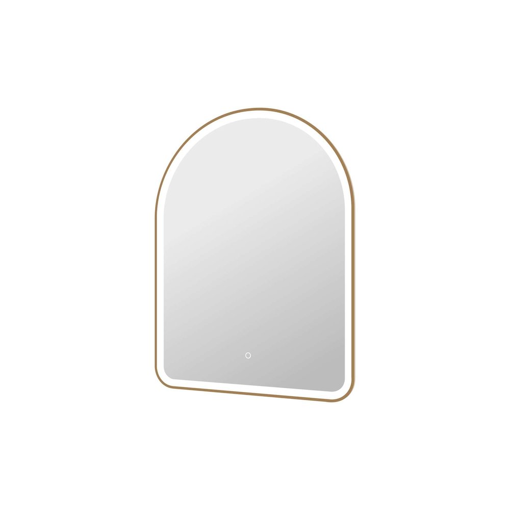 40 Inch Arch LED Front and Backlit Wall Mirror in Satin Gold