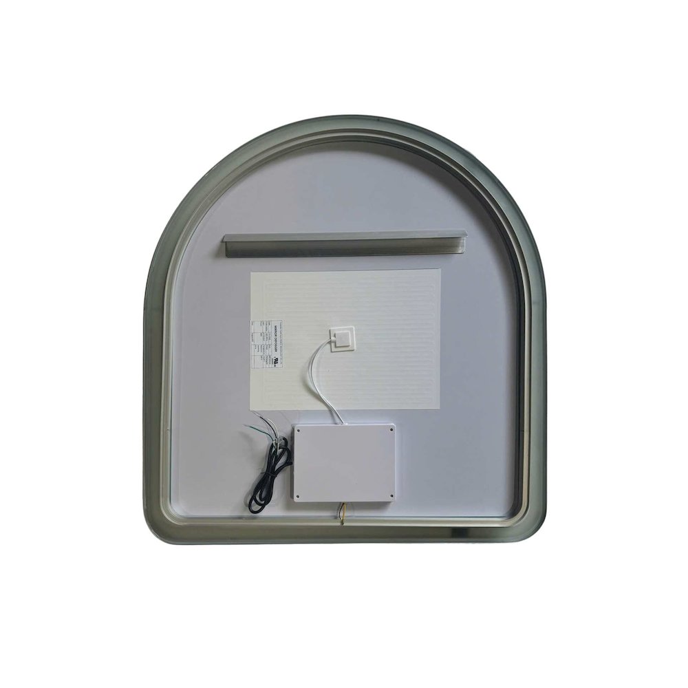 36 Inch Arch LED Front and Backlit Wall Mirror in Silver