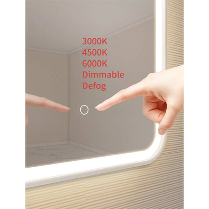 36 Inch Arch LED Front and Backlit Wall Mirror in Silver