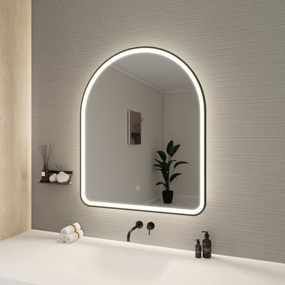 42 Inch Arch LED Front and Backlit Wall Mirror in Black