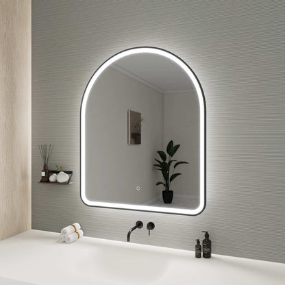 42 Inch Arch LED Front and Backlit Wall Mirror in Black