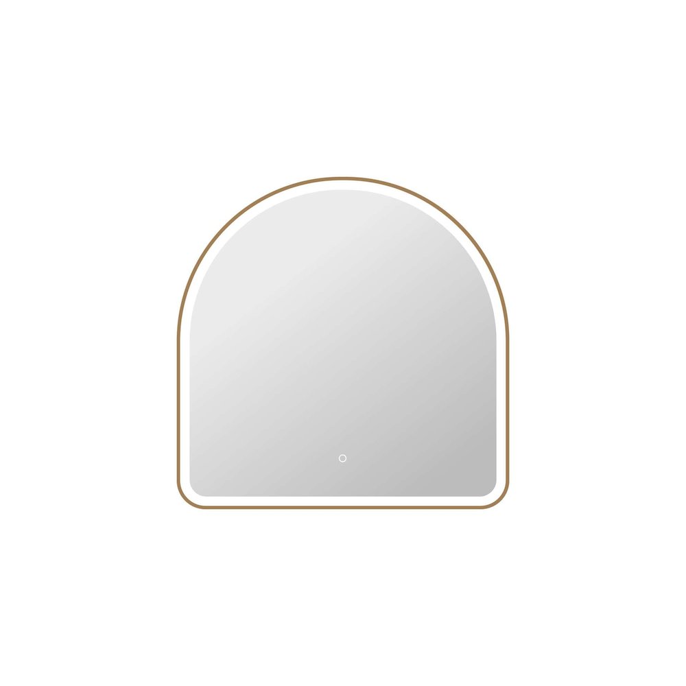 36 Inch Arch LED Front and Backlit Wall Mirror in Satin Gold