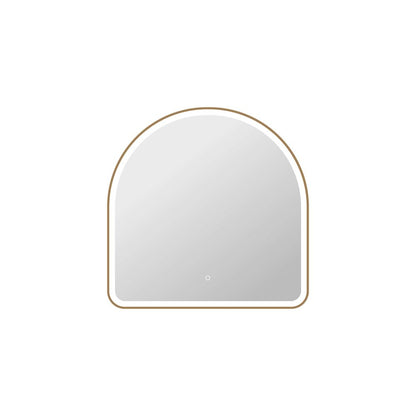 36 Inch Arch LED Front and Backlit Wall Mirror in Satin Gold