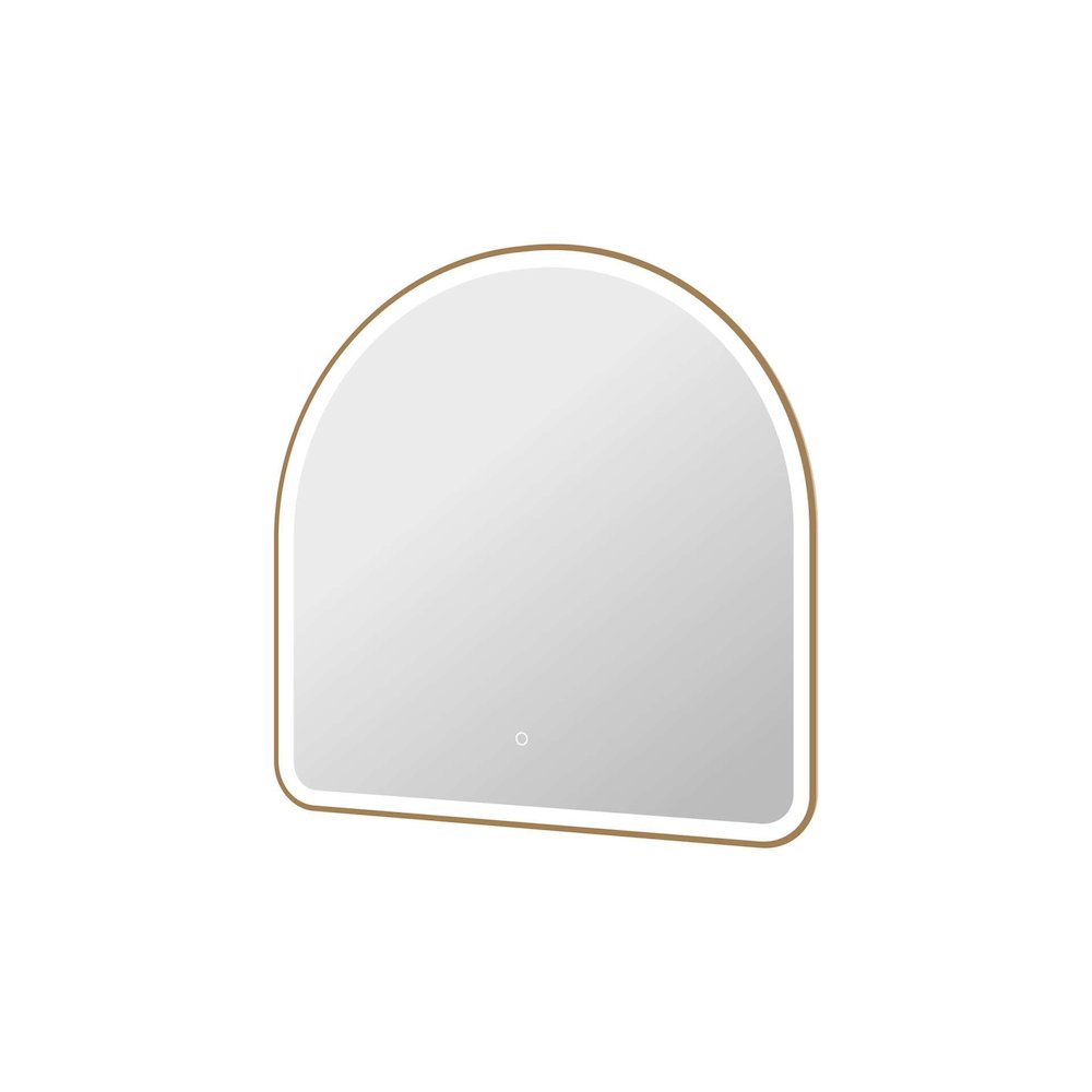 36 Inch Arch LED Front and Backlit Wall Mirror in Satin Gold