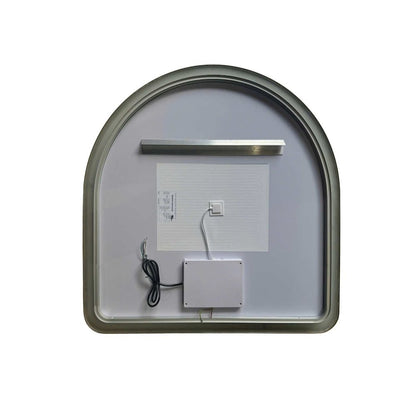 36 Inch Arch LED Front and Backlit Wall Mirror in Satin Gold