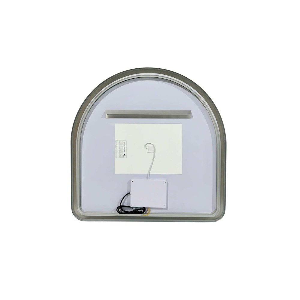 36 Inch Arch LED Front and Backlit Wall Mirror in Silver