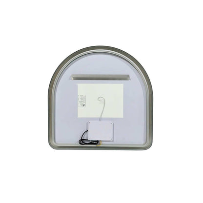 36 Inch Arch LED Front and Backlit Wall Mirror in Silver