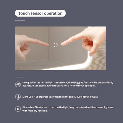 42 Inch Arch LED Front and Backlit Wall Mirror in Silver