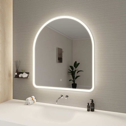 42 Inch Arch LED Front and Backlit Wall Mirror in Silver