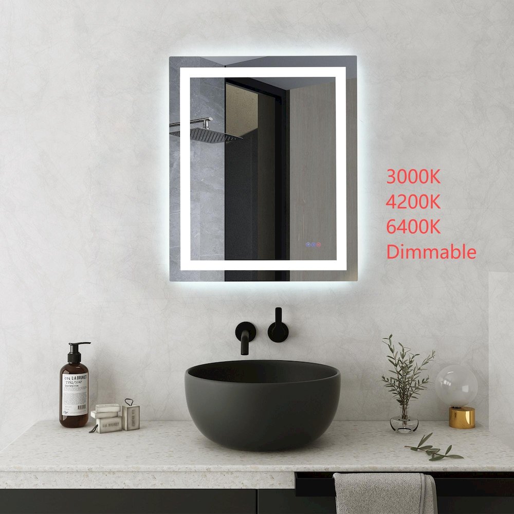 Riven 36X30 Led Mirror, Adjustable Color 3000K/4200K/6400K