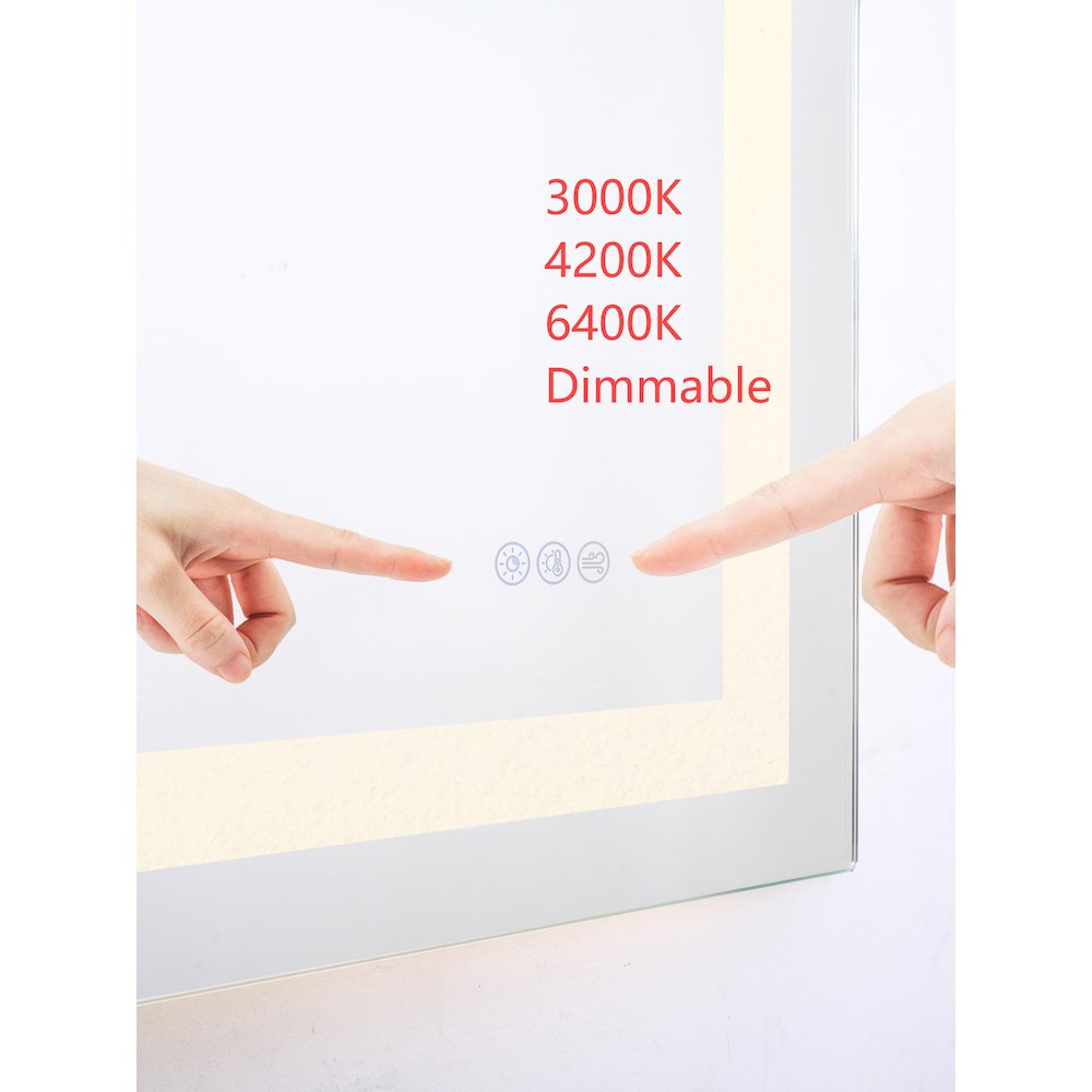 Riven 40X30 Led Mirror, Adjustable Color 3000K/4200K/6400K