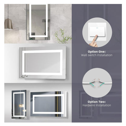 Riven 48X30 Led Mirror, Adjustable Color 3000K/4200K/6400K
