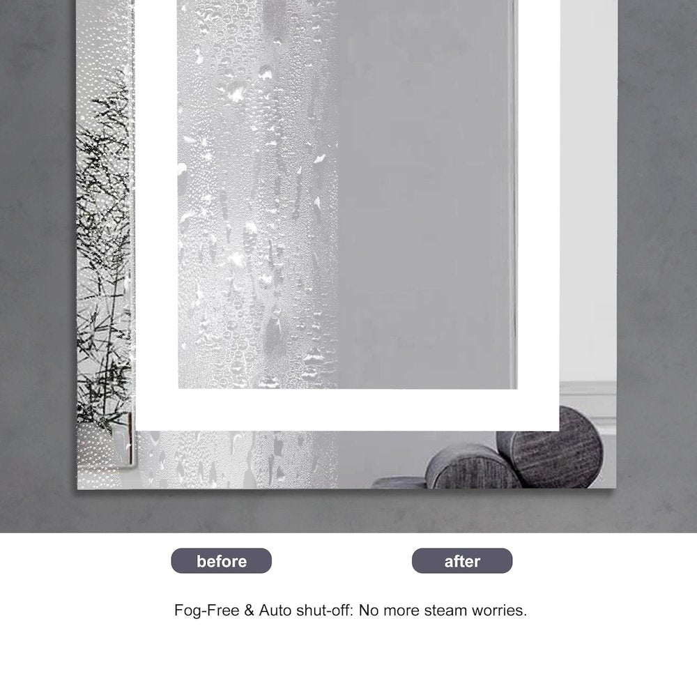 Riven 48X30 Led Mirror, Adjustable Color 3000K/4200K/6400K
