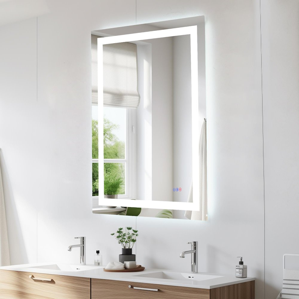 Riven 48X36 Led Mirror, Adjustable Color 3000K/4200K/6400K