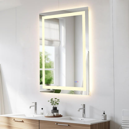 Riven 48X36 Led Mirror, Adjustable Color 3000K/4200K/6400K