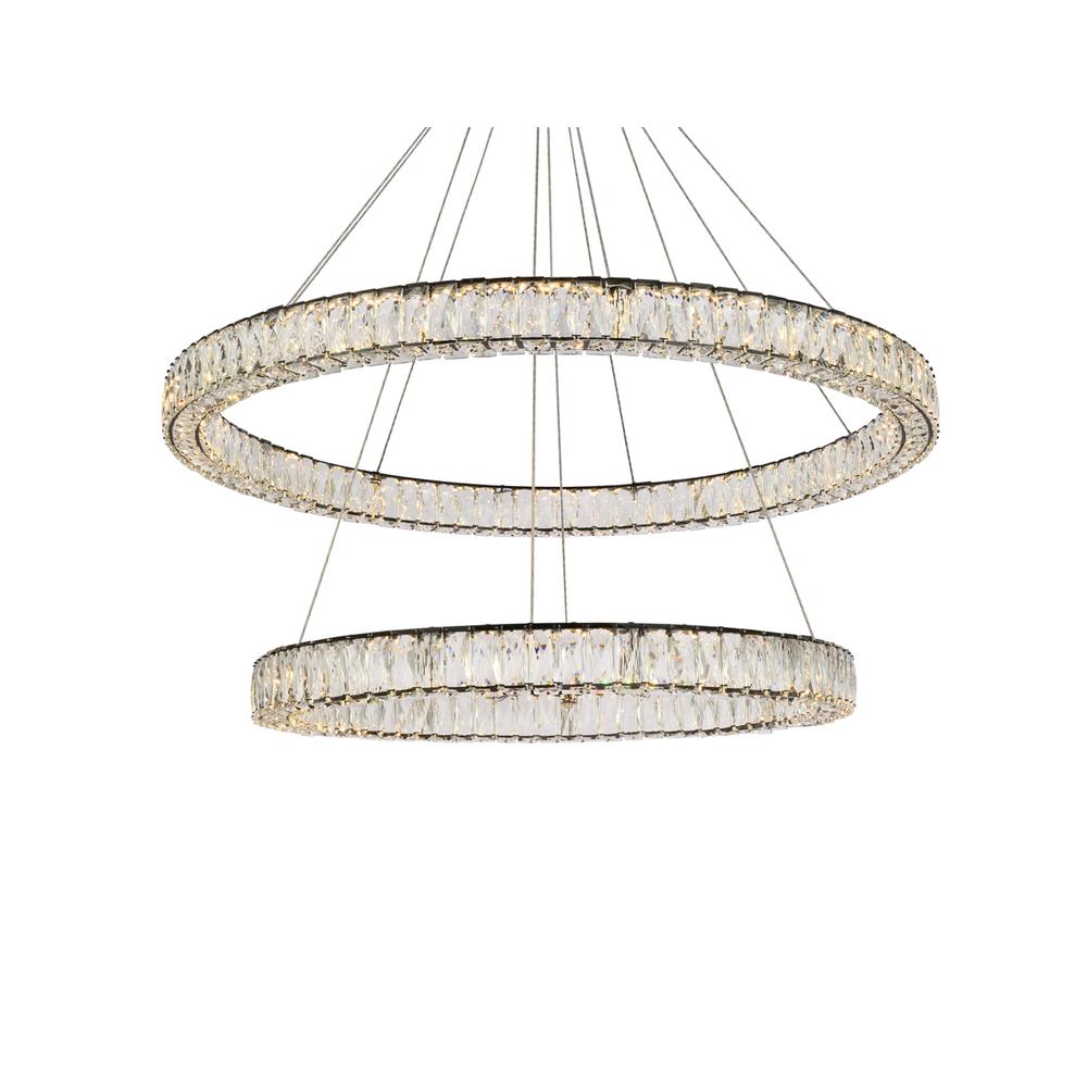 Monroe 42 inch LED round double ring pendant in black