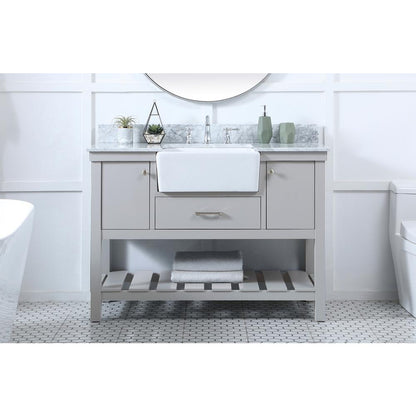 48 inch Single bathroom vanity in grey with backsplash