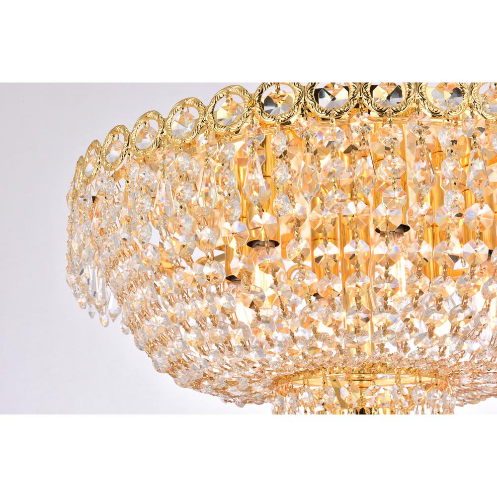 Century 6 light Gold Flush Mount Clear Royal Cut Crystal